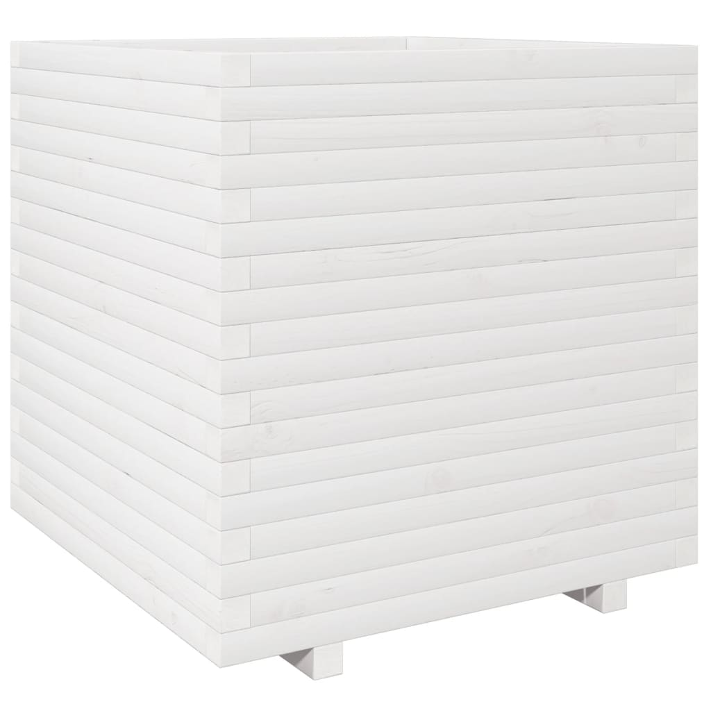 vidaXL Jardinieră de grădină, alb, 70x70x72,5 cm, lemn masiv de pin vidaXL Jardinieră de grădină, alb, 70x70x72,5 cm, lemn masiv de pin