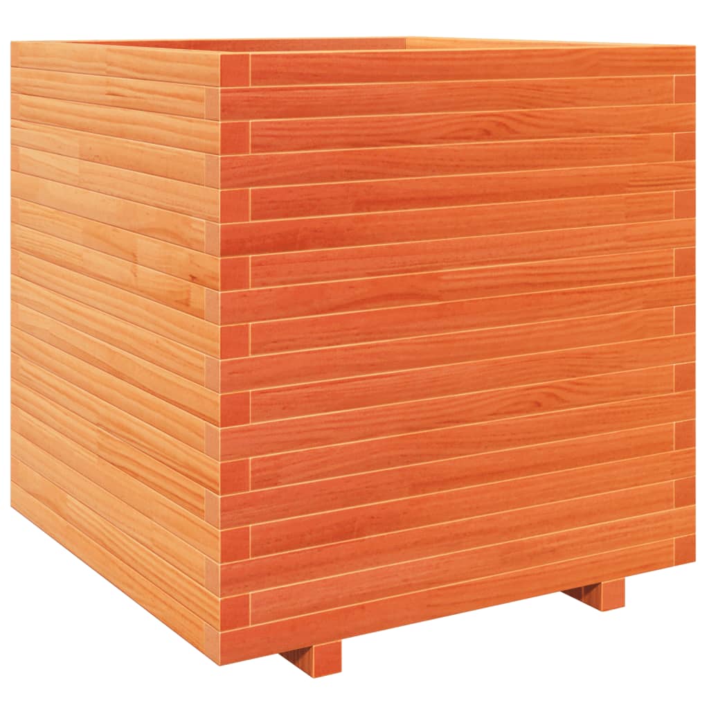 vidaXL Jardinieră grădină, maro ceruit, 70x70x72,5 cm, lemn masiv pin vidaXL Jardinieră grădină, maro ceruit, 70x70x72,5 cm, lemn masiv pin