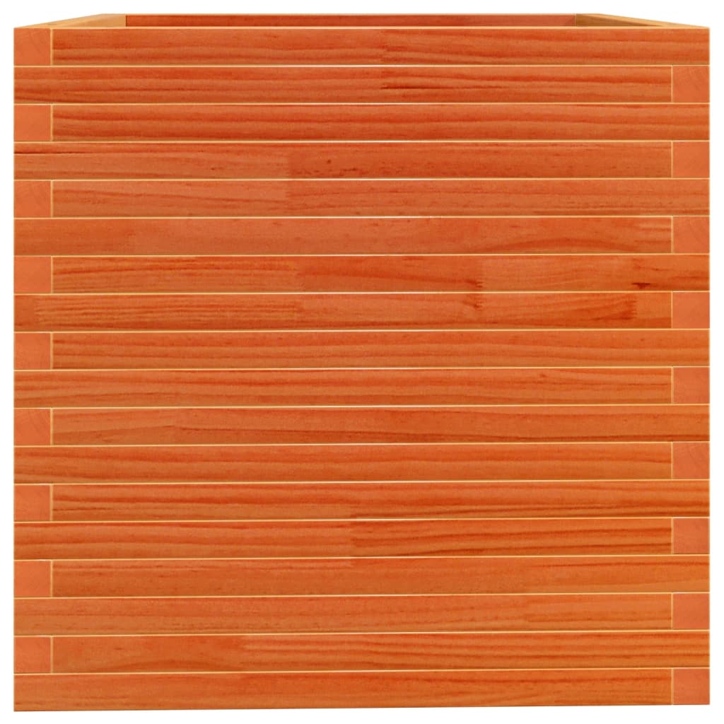 vidaXL Jardinieră grădină, maro ceruit, 70x70x72,5 cm, lemn masiv pin vidaXL Jardinieră grădină, maro ceruit, 70x70x72,5 cm, lemn masiv pin