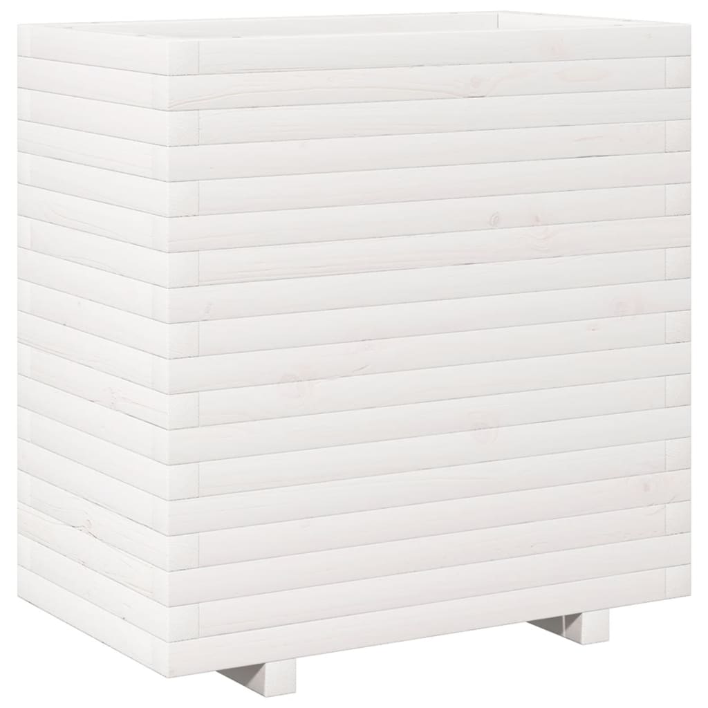 vidaXL Jardinieră de grădină, alb, 70x40x72,5 cm, lemn masiv de pin vidaXL Jardinieră de grădină, alb, 70x40x72,5 cm, lemn masiv de pin