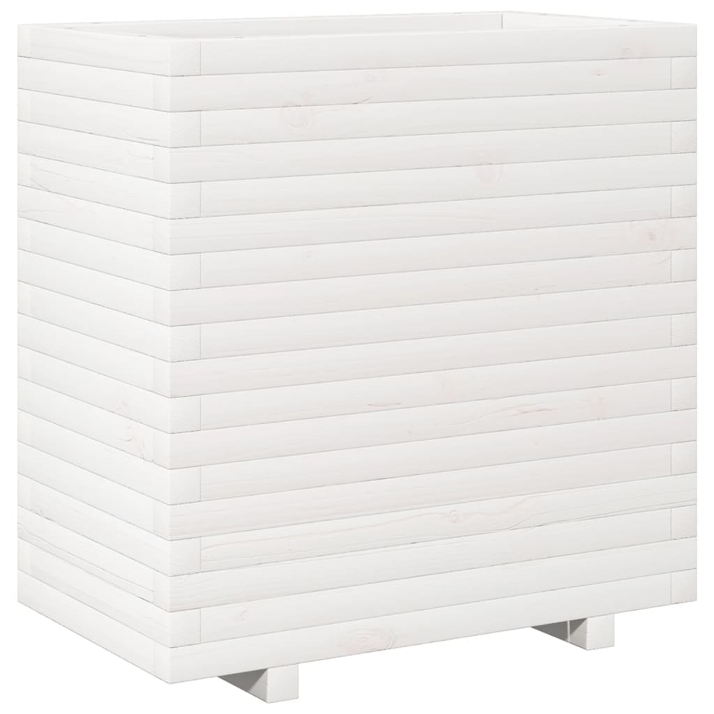 vidaXL Jardinieră de grădină, alb, 70x40x72,5 cm, lemn masiv de pin vidaXL Jardinieră de grădină, alb, 70x40x72,5 cm, lemn masiv de pin