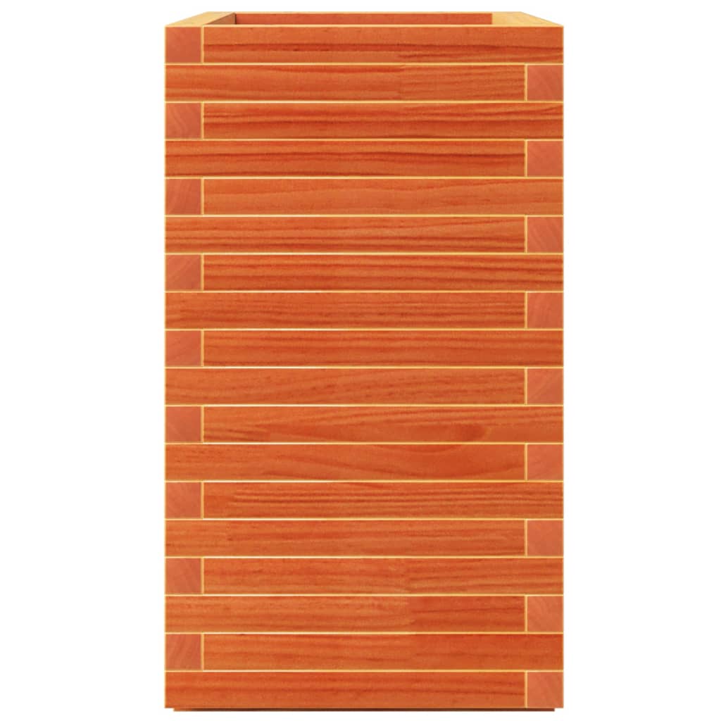 vidaXL Jardinieră grădină, maro ceruit, 70x40x72,5 cm, lemn masiv pin vidaXL Jardinieră grădină, maro ceruit, 70x40x72,5 cm, lemn masiv pin