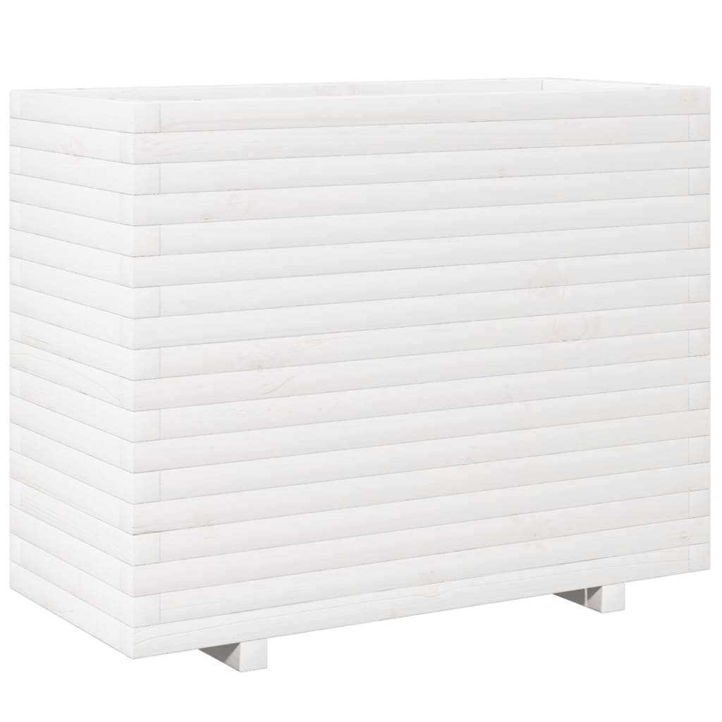 vidaXL Jardinieră de grădină, alb, 90x40x72,5 cm, lemn masiv de pin vidaXL Jardinieră de grădină, alb, 90x40x72,5 cm, lemn masiv de pin