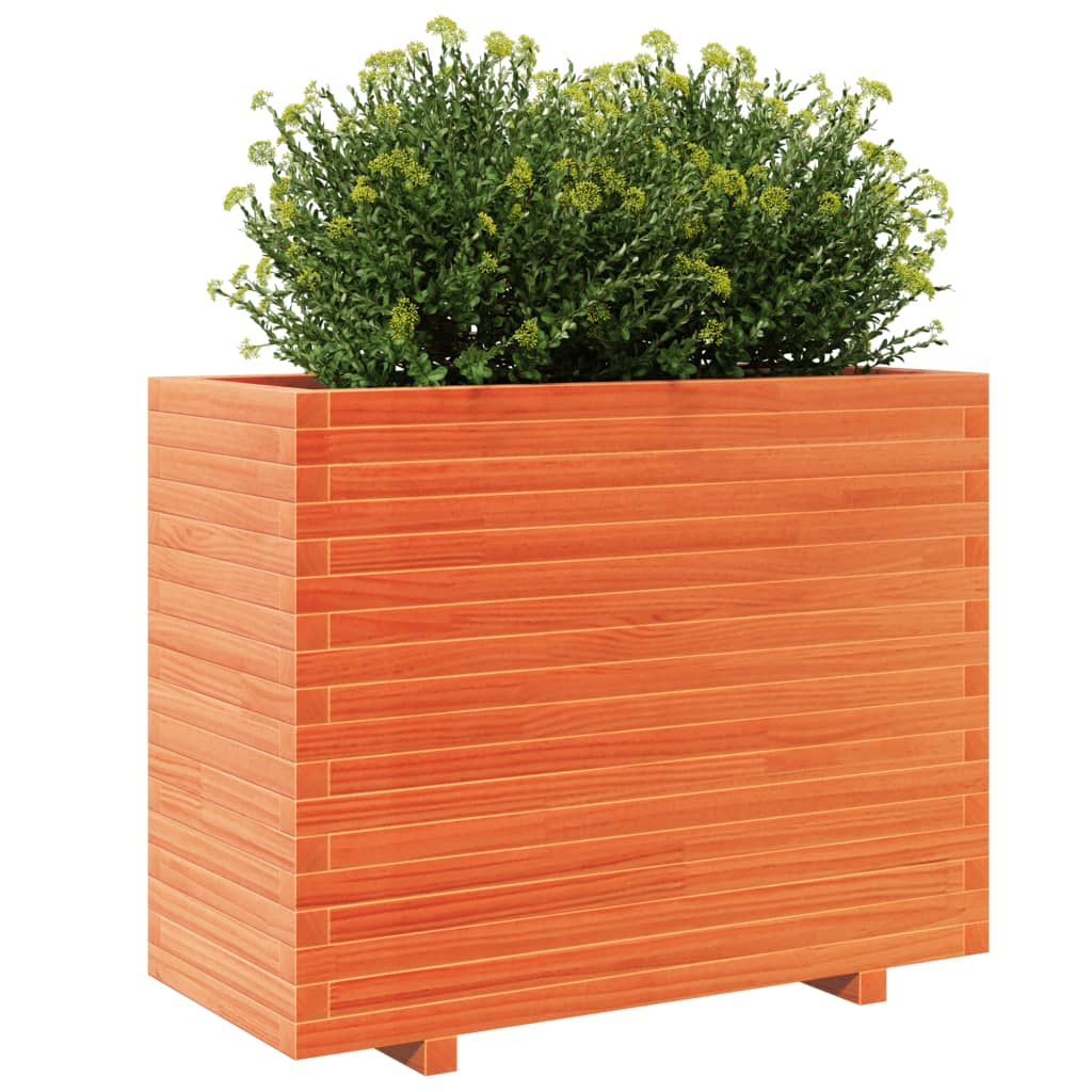 vidaXL Jardinieră grădină, maro ceruit, 90x40x72,5 cm, lemn masiv pin vidaXL Jardinieră grădină, maro ceruit, 90x40x72,5 cm, lemn masiv pin