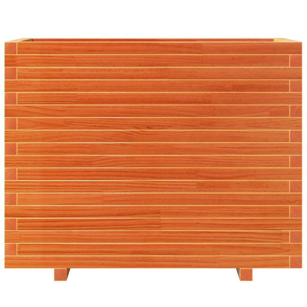 vidaXL Jardinieră grădină, maro ceruit, 90x40x72,5 cm, lemn masiv pin vidaXL Jardinieră grădină, maro ceruit, 90x40x72,5 cm, lemn masiv pin