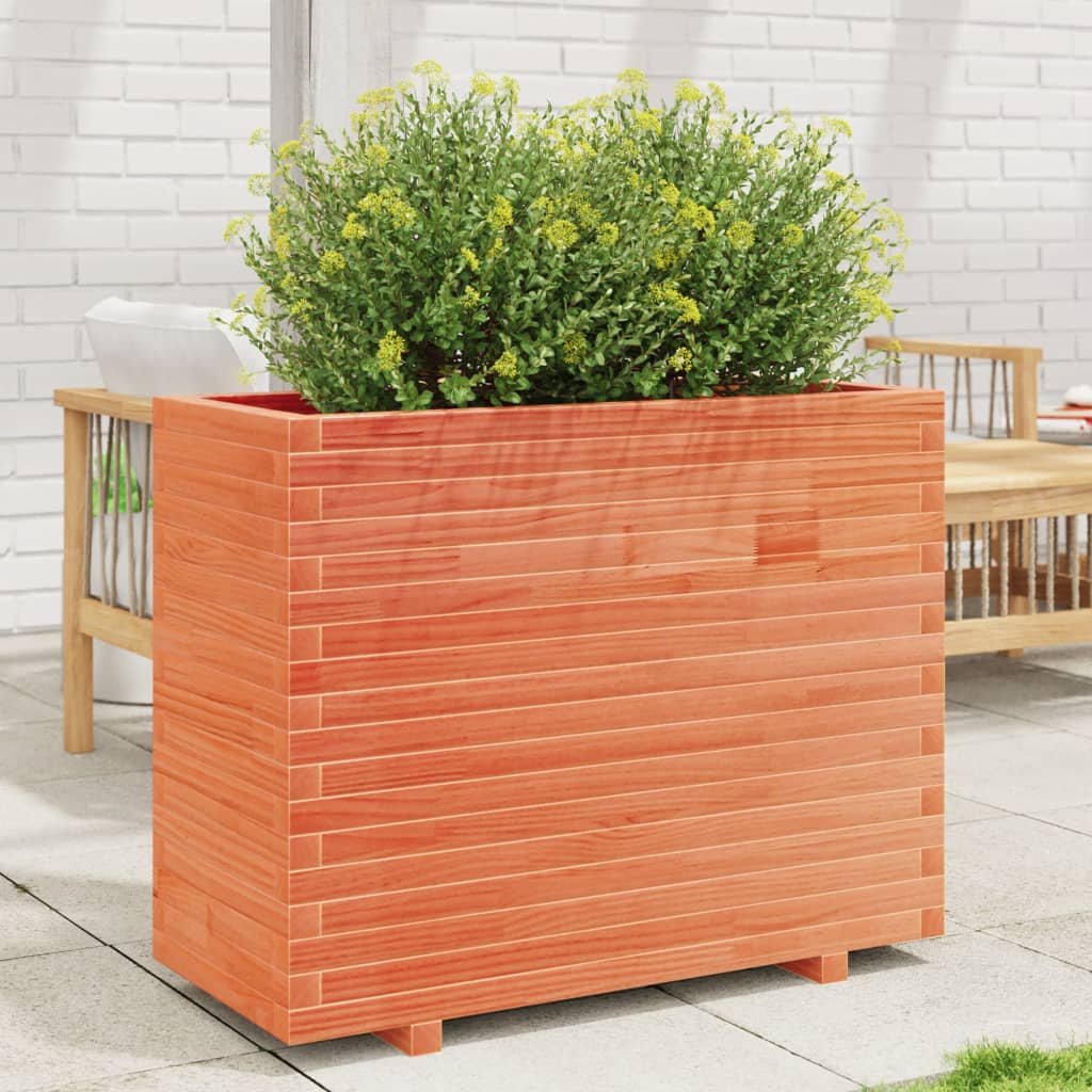 vidaXL Jardinieră grădină, maro ceruit, 90x40x72,5 cm, lemn masiv pin vidaXL Jardinieră grădină, maro ceruit, 90x40x72,5 cm, lemn masiv pin