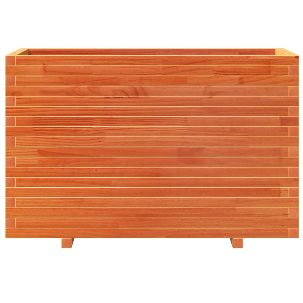 vidaXL Jardinieră grădină, maro ceruit, 110x40x72,5 cm, lemn masiv pin vidaXL Jardinieră grădină, maro ceruit, 110x40x72,5 cm, lemn masiv pin