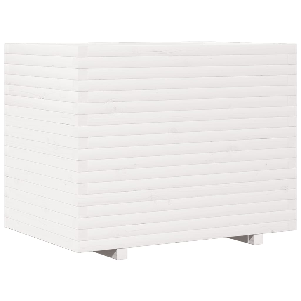 vidaXL Jardinieră de grădină, alb, 90x60x72,5 cm, lemn masiv de pin vidaXL Jardinieră de grădină, alb, 90x60x72,5 cm, lemn masiv de pin
