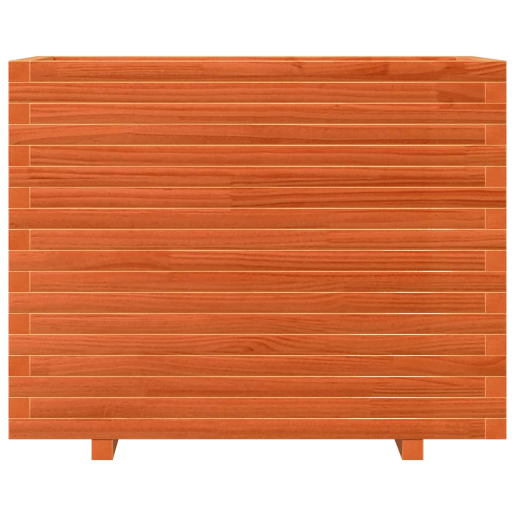vidaXL Jardinieră grădină, maro ceruit, 90x60x72,5 cm, lemn masiv pin