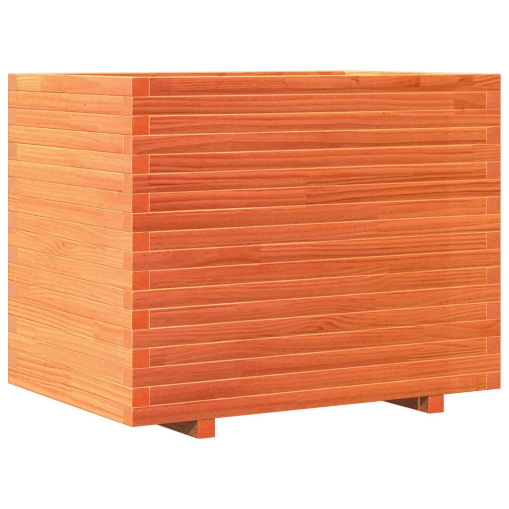 vidaXL Jardinieră grădină, maro ceruit, 90x60x72,5 cm, lemn masiv pin