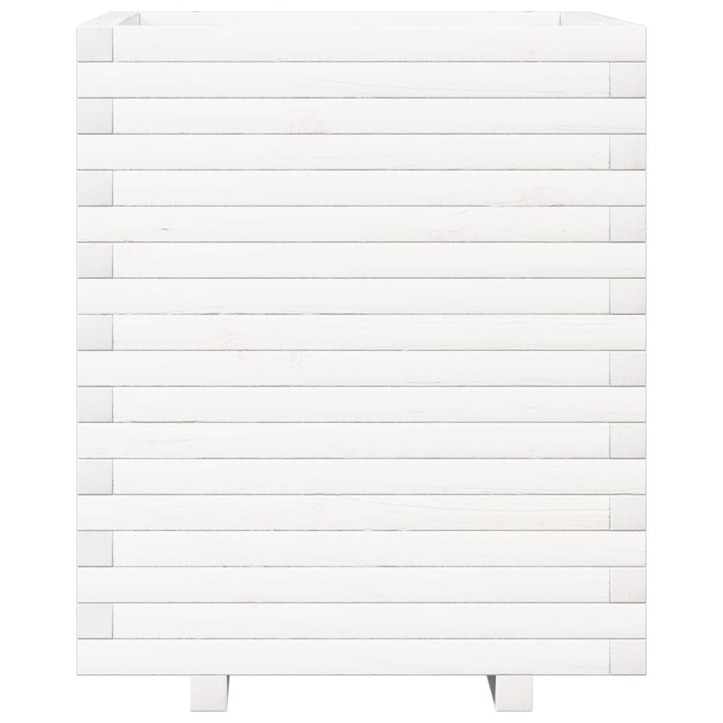 vidaXL Jardinieră de grădină, alb, 60x60x72 cm, lemn masiv de pin vidaXL Jardinieră de grădină, alb, 60x60x72 cm, lemn masiv de pin