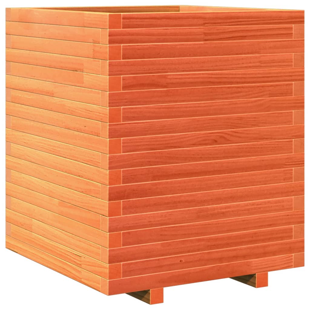 vidaXL Jardinieră de grădină, maro ceruit, 60x60x72 cm, lemn masiv pin vidaXL Jardinieră de grădină, maro ceruit, 60x60x72 cm, lemn masiv pin