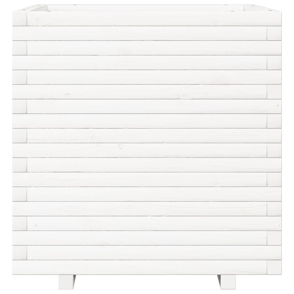 vidaXL Jardinieră de grădină, alb, 70x70x72 cm, lemn masiv de pin vidaXL Jardinieră de grădină, alb, 70x70x72 cm, lemn masiv de pin