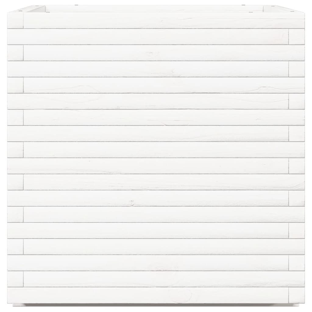 vidaXL Jardinieră de grădină, alb, 70x70x72 cm, lemn masiv de pin vidaXL Jardinieră de grădină, alb, 70x70x72 cm, lemn masiv de pin