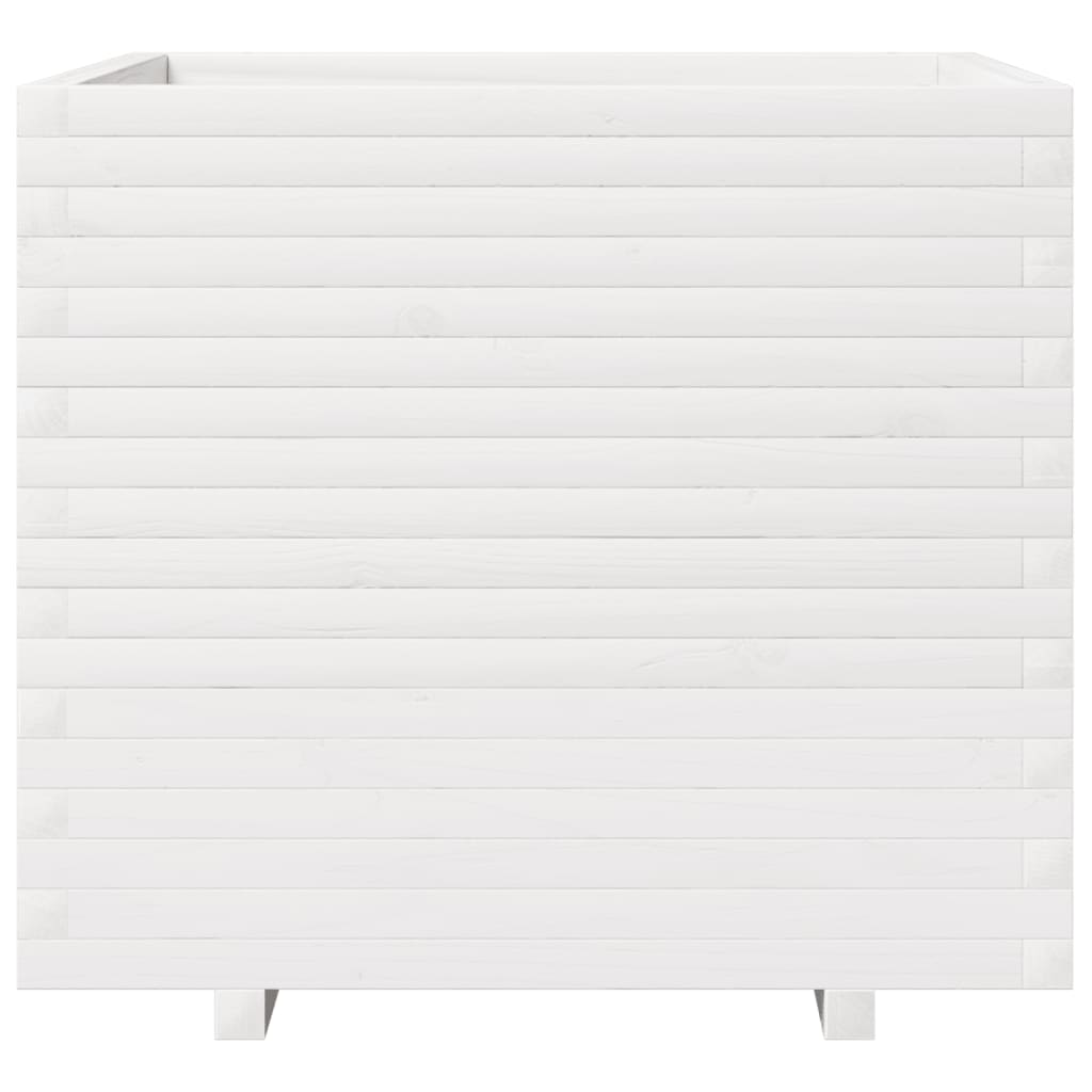 vidaXL Jardinieră de grădină, alb, 80x80x72 cm, lemn masiv de pin vidaXL Jardinieră de grădină, alb, 80x80x72 cm, lemn masiv de pin