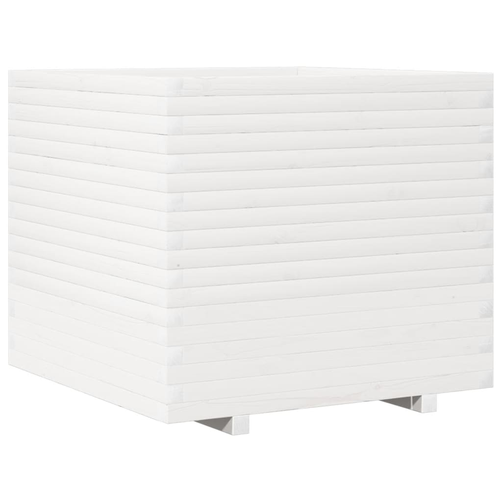 vidaXL Jardinieră de grădină, alb, 80x80x72 cm, lemn masiv de pin vidaXL Jardinieră de grădină, alb, 80x80x72 cm, lemn masiv de pin