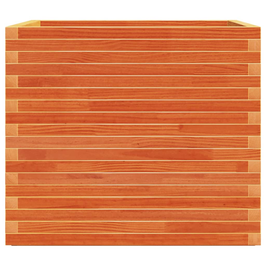 vidaXL Jardinieră de grădină, maro ceruit, 80x80x72 cm, lemn masiv pin