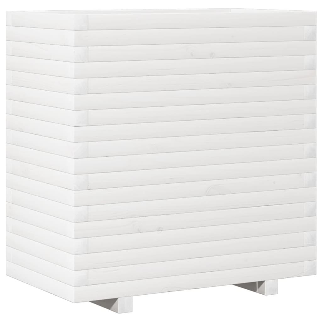 vidaXL Jardinieră de grădină, alb, 70x40x72 cm, lemn masiv de pin vidaXL Jardinieră de grădină, alb, 70x40x72 cm, lemn masiv de pin