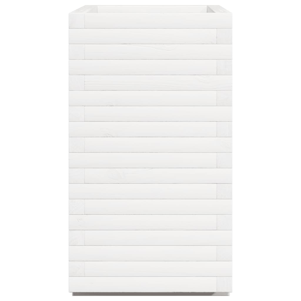 vidaXL Jardinieră de grădină, alb, 70x40x72 cm, lemn masiv de pin vidaXL Jardinieră de grădină, alb, 70x40x72 cm, lemn masiv de pin