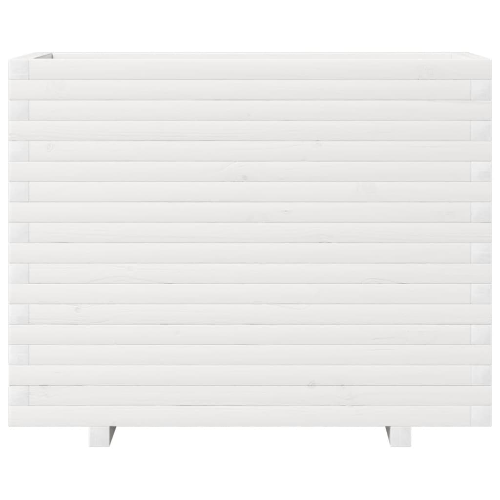 vidaXL Jardinieră de grădină, alb, 90x40x72 cm, lemn masiv de pin vidaXL Jardinieră de grădină, alb, 90x40x72 cm, lemn masiv de pin