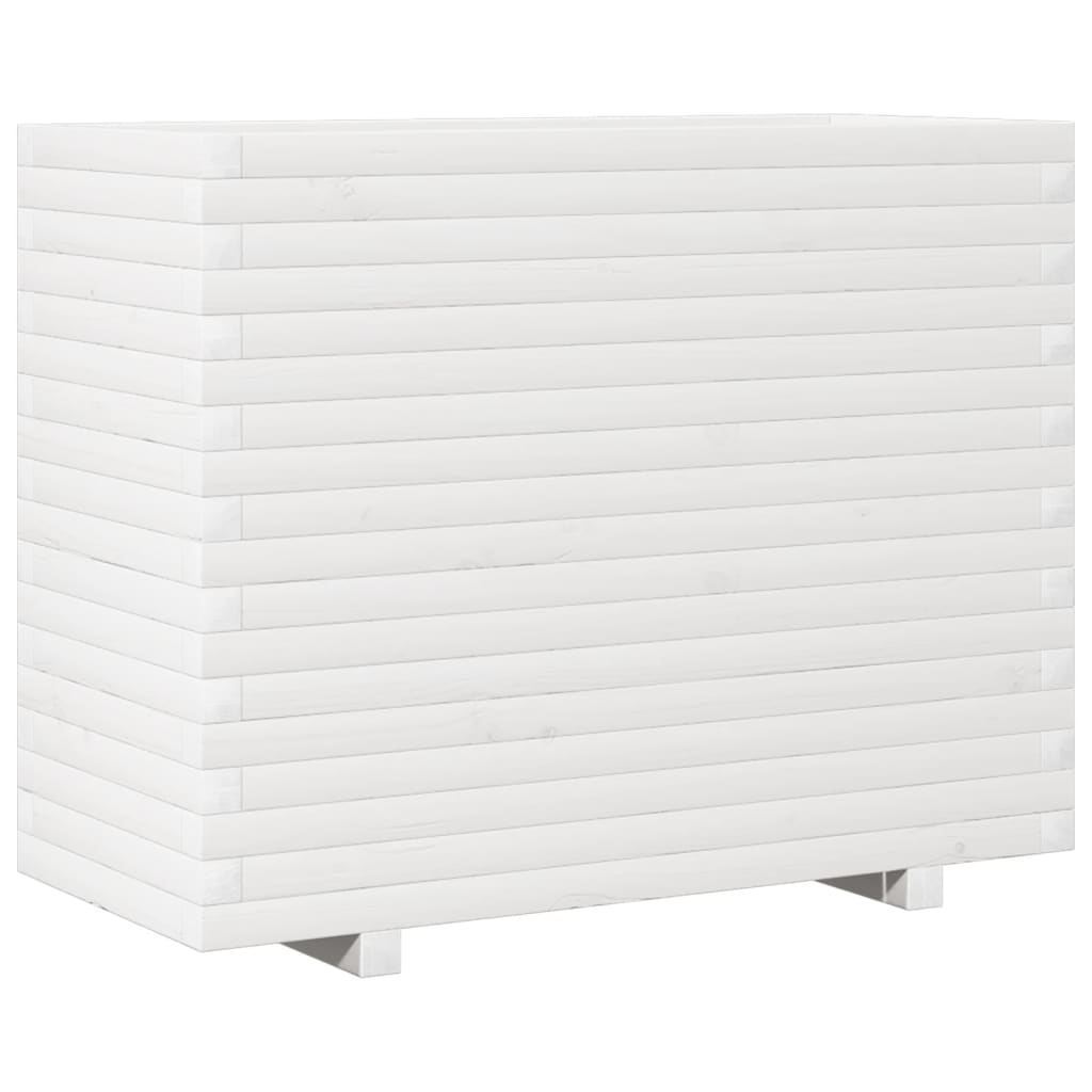 vidaXL Jardinieră de grădină, alb, 90x40x72 cm, lemn masiv de pin vidaXL Jardinieră de grădină, alb, 90x40x72 cm, lemn masiv de pin