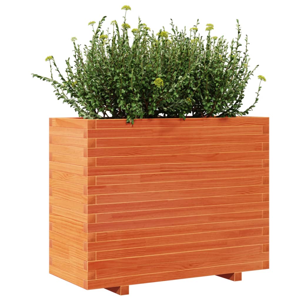 vidaXL Jardinieră de grădină, maro ceruit, 90x40x72 cm, lemn masiv pin