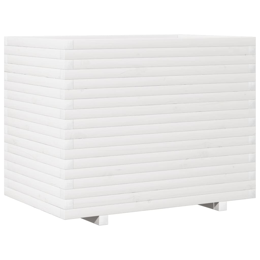 vidaXL Jardinieră de grădină, alb, 90x60x72 cm, lemn masiv de pin vidaXL Jardinieră de grădină, alb, 90x60x72 cm, lemn masiv de pin