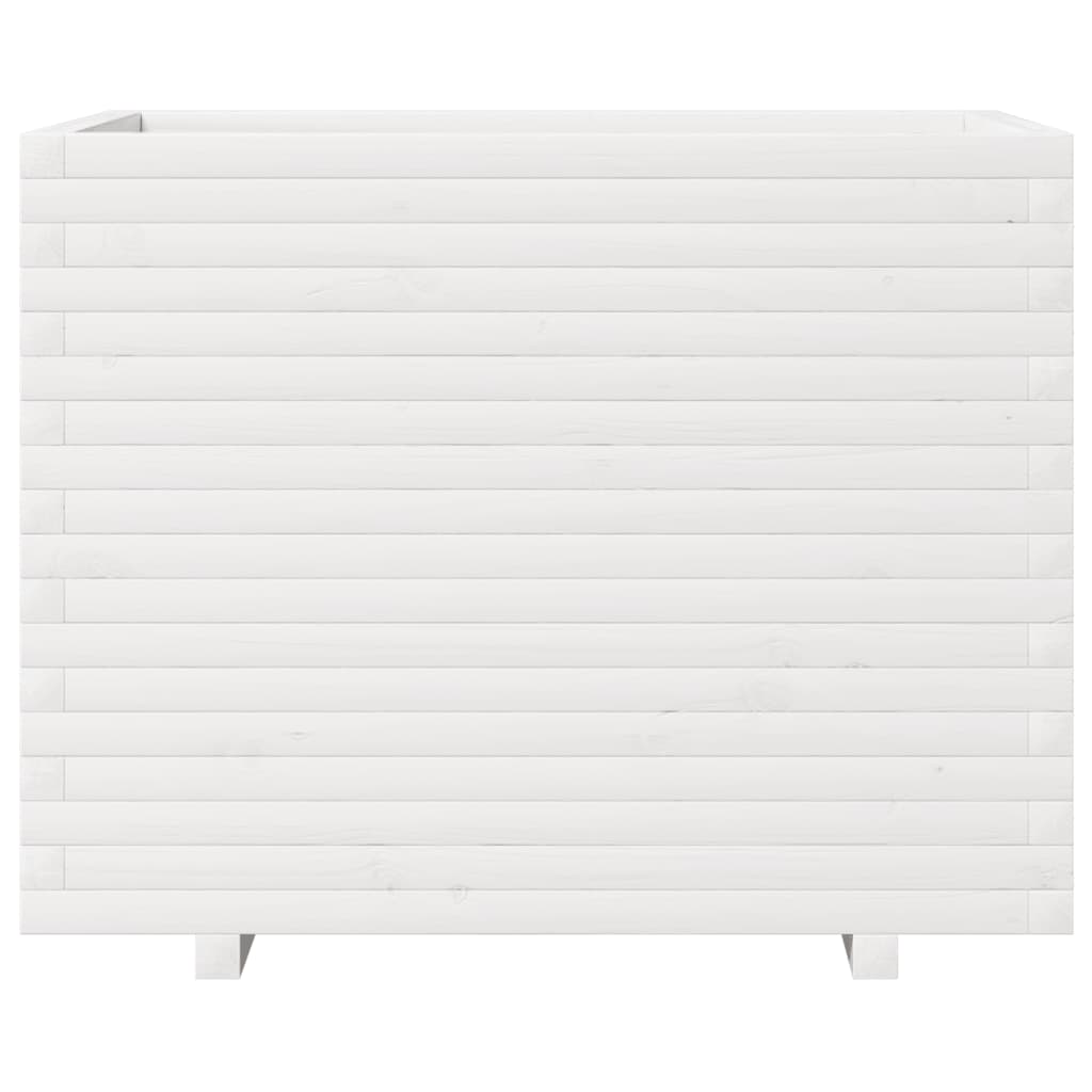 vidaXL Jardinieră de grădină, alb, 90x60x72 cm, lemn masiv de pin vidaXL Jardinieră de grădină, alb, 90x60x72 cm, lemn masiv de pin