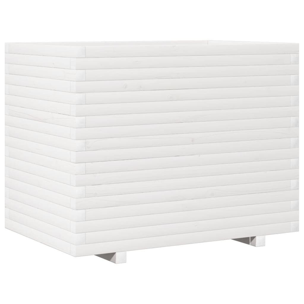 vidaXL Jardinieră de grădină, alb, 90x60x72 cm, lemn masiv de pin vidaXL Jardinieră de grădină, alb, 90x60x72 cm, lemn masiv de pin