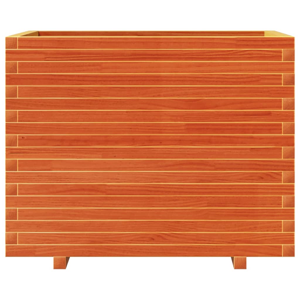 vidaXL Jardinieră de grădină, maro ceruit, 90x60x72 cm, lemn masiv pin vidaXL Jardinieră de grădină, maro ceruit, 90x60x72 cm, lemn masiv pin
