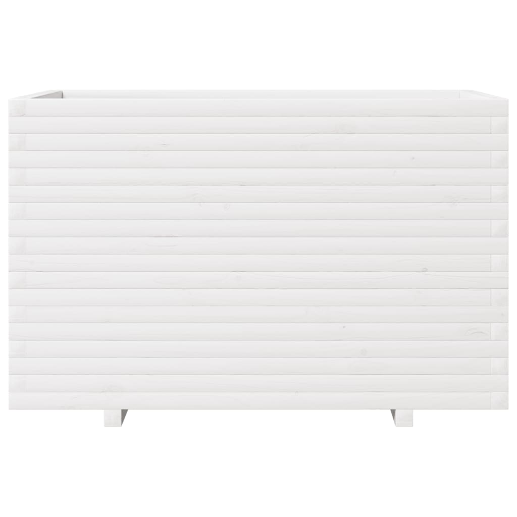 vidaXL Jardinieră de grădină, alb, 110x60x72 cm, lemn masiv de pin vidaXL Jardinieră de grădină, alb, 110x60x72 cm, lemn masiv de pin