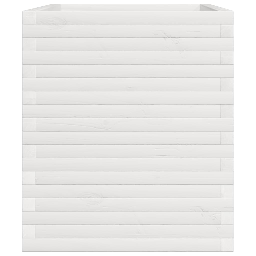 vidaXL Jardinieră de grădină, alb, 110x60x72 cm, lemn masiv de pin vidaXL Jardinieră de grădină, alb, 110x60x72 cm, lemn masiv de pin