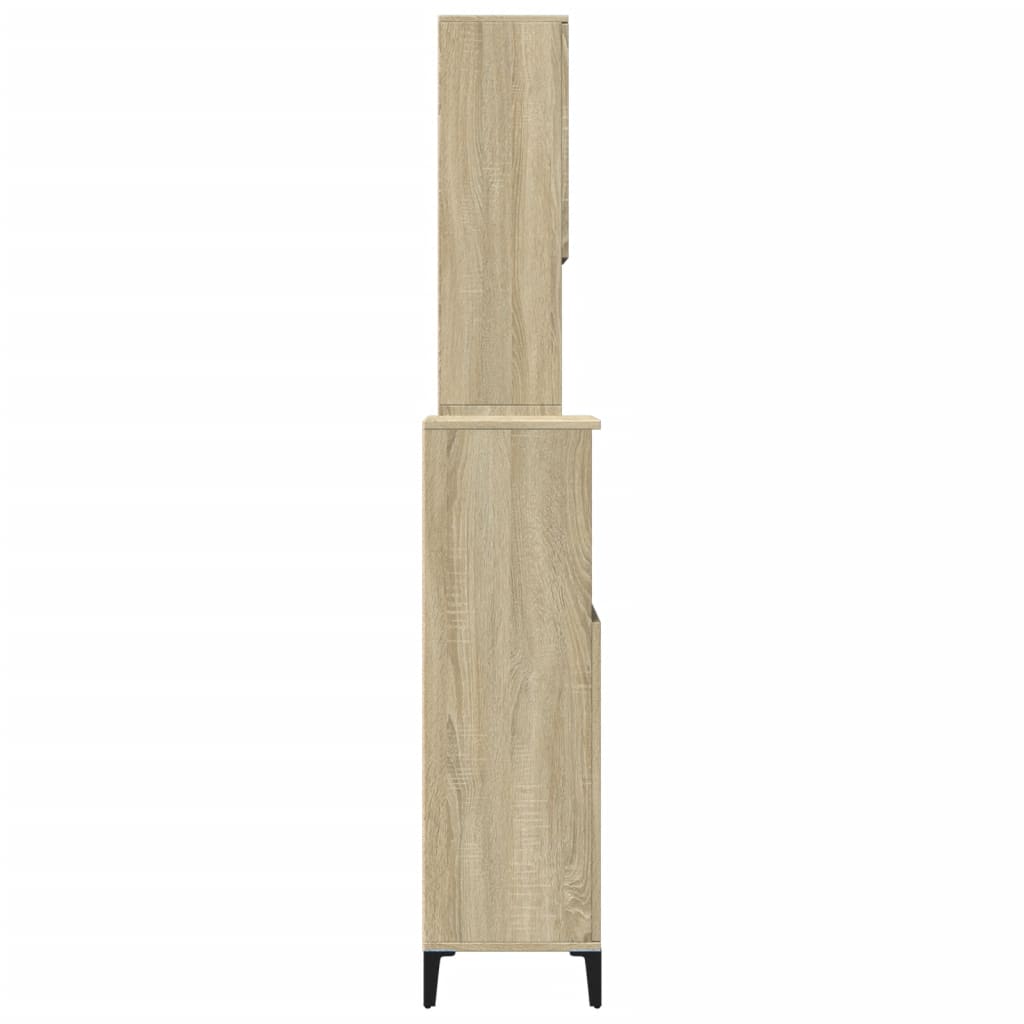 vidaXL Set mobilier de baie, 3 piese, stejar sonoma, lemn prelucrat vidaXL Set mobilier de baie, 3 piese, stejar sonoma, lemn prelucrat