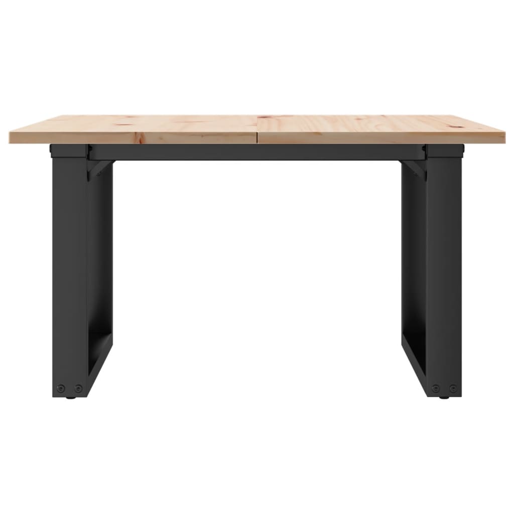vidaXL Masă de cafea, cadru O, 70x70x40 cm, lemn masiv pin și Oţel
