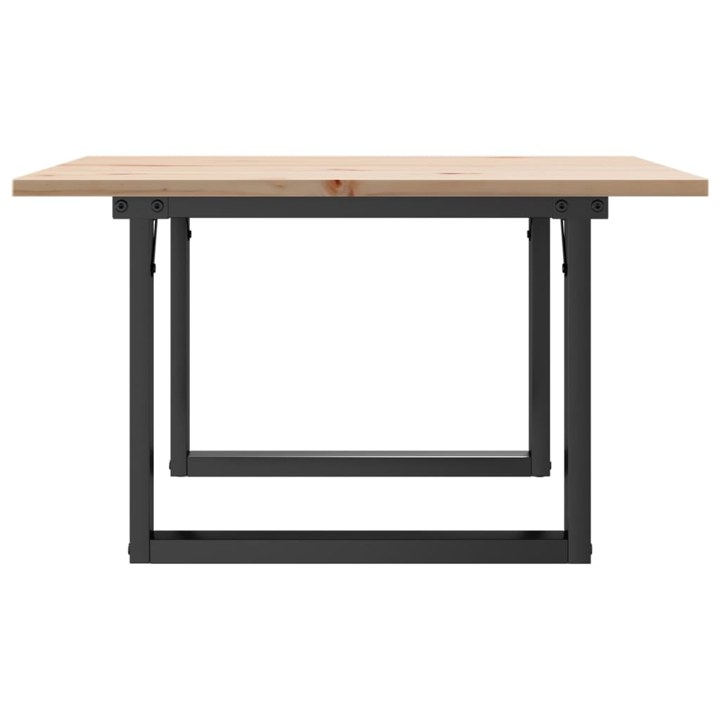 vidaXL Masă de cafea, cadru O, 70x70x40 cm, lemn masiv pin și Oţel