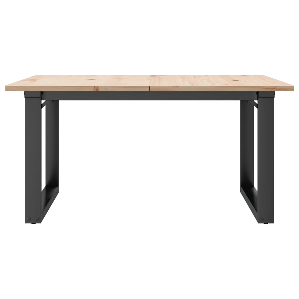 vidaXL Masă de cafea, cadru O, 80x80x45 cm, lemn masiv pin și Oţel