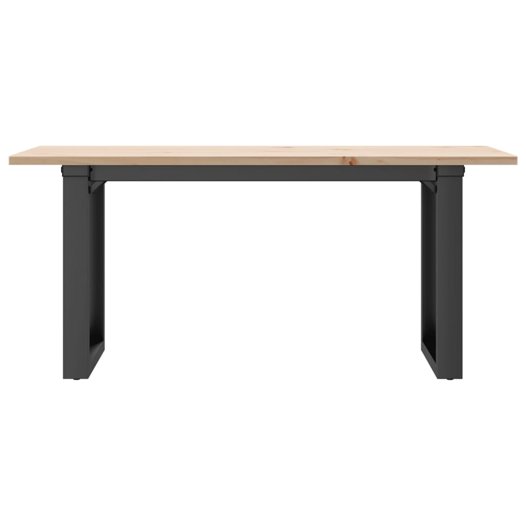 vidaXL Masă de cafea, cadru O, 90x40x45 cm, lemn masiv pin și Oţel
