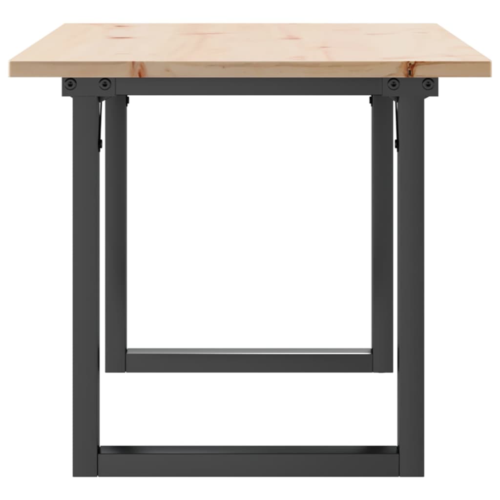 vidaXL Masă de cafea, cadru O, 90x40x45 cm, lemn masiv pin și Oţel