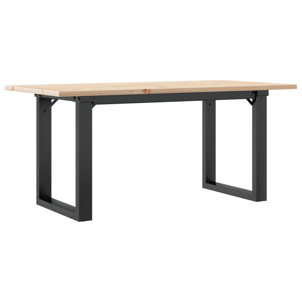 vidaXL Masă de cafea, cadru O, 90x40x45 cm, lemn masiv pin și Oţel