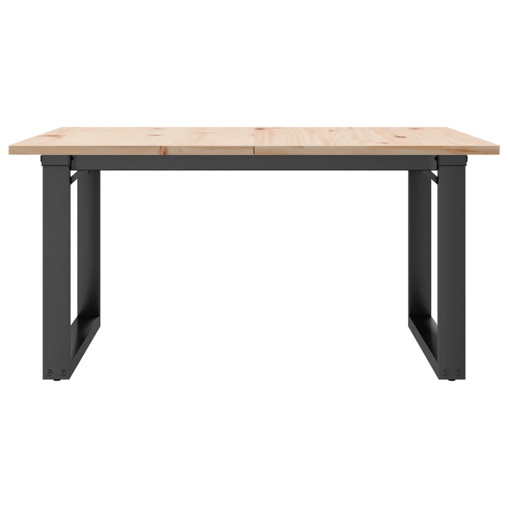 vidaXL Masă de cafea, cadru O, 90x90x45 cm, lemn masiv pin și Oţel