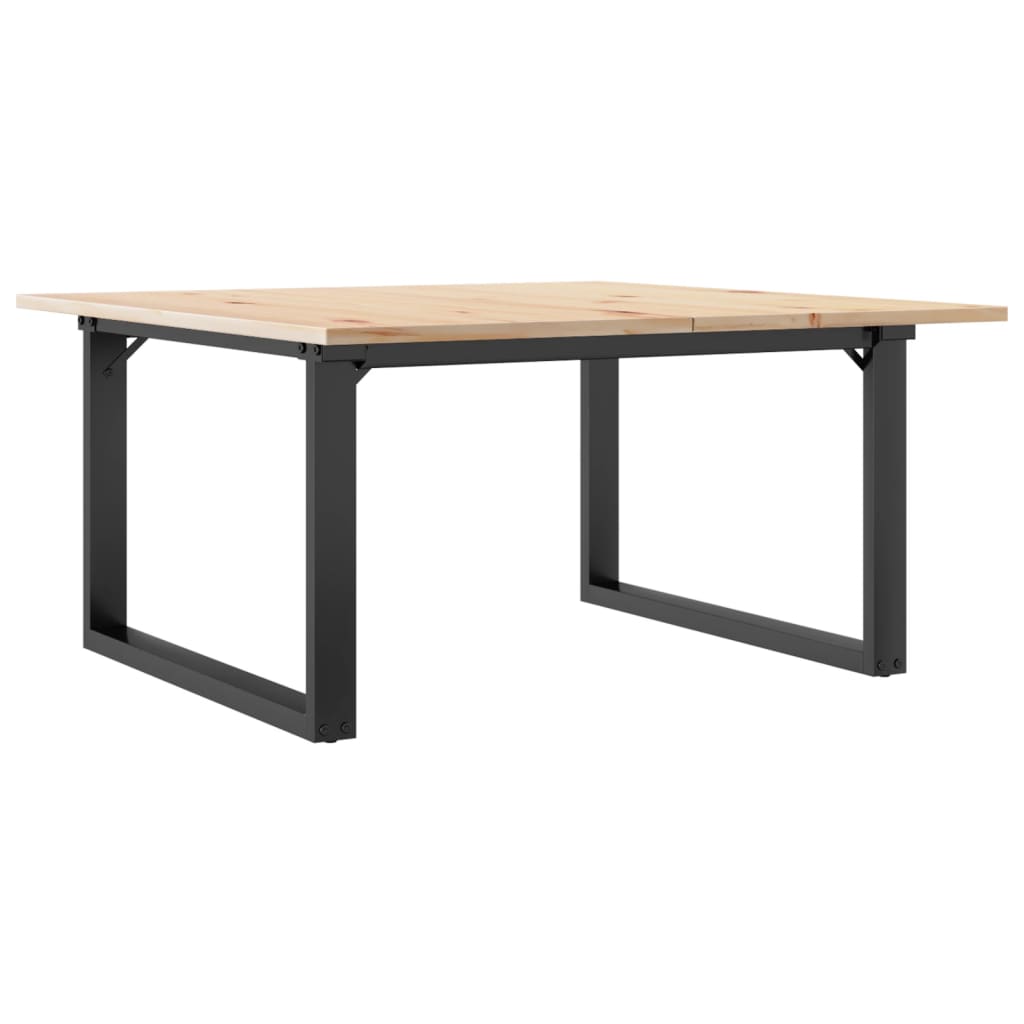 vidaXL Masă de cafea, cadru O, 90x90x45 cm, lemn masiv pin și Oţel