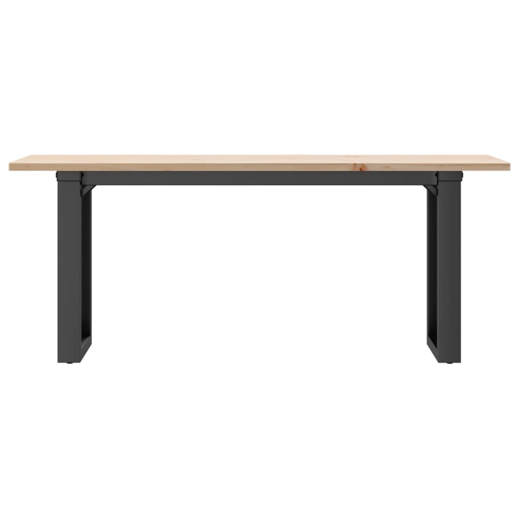 vidaXL Masă de cafea, cadru O, 110x40x45 cm, lemn masiv pin și Oţel