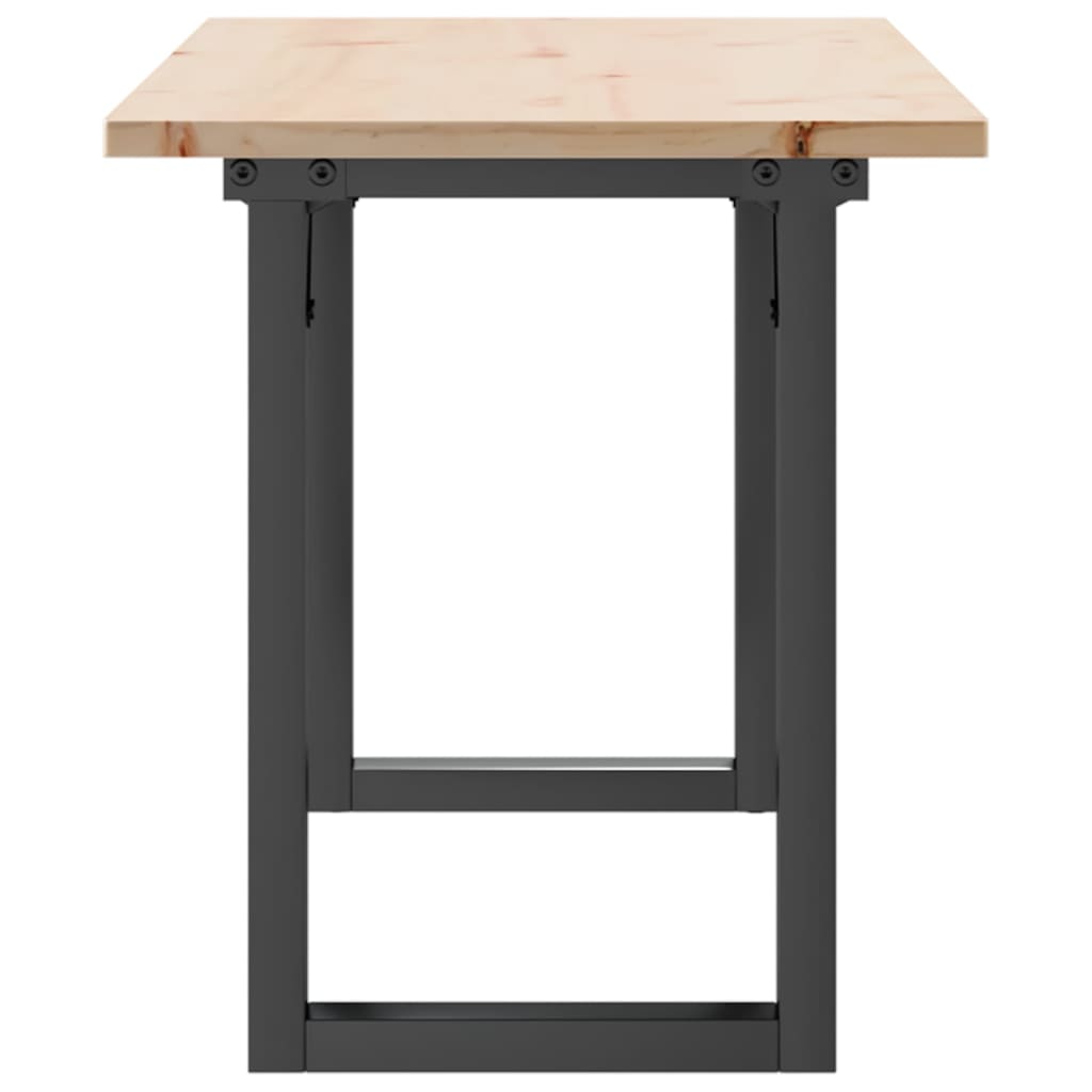 vidaXL Masă de cafea, cadru O, 110x40x45 cm, lemn masiv pin și Oţel
