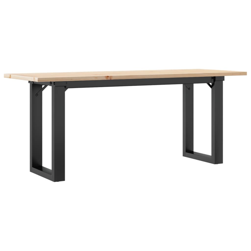vidaXL Masă de cafea, cadru O, 110x40x45 cm, lemn masiv pin și Oţel