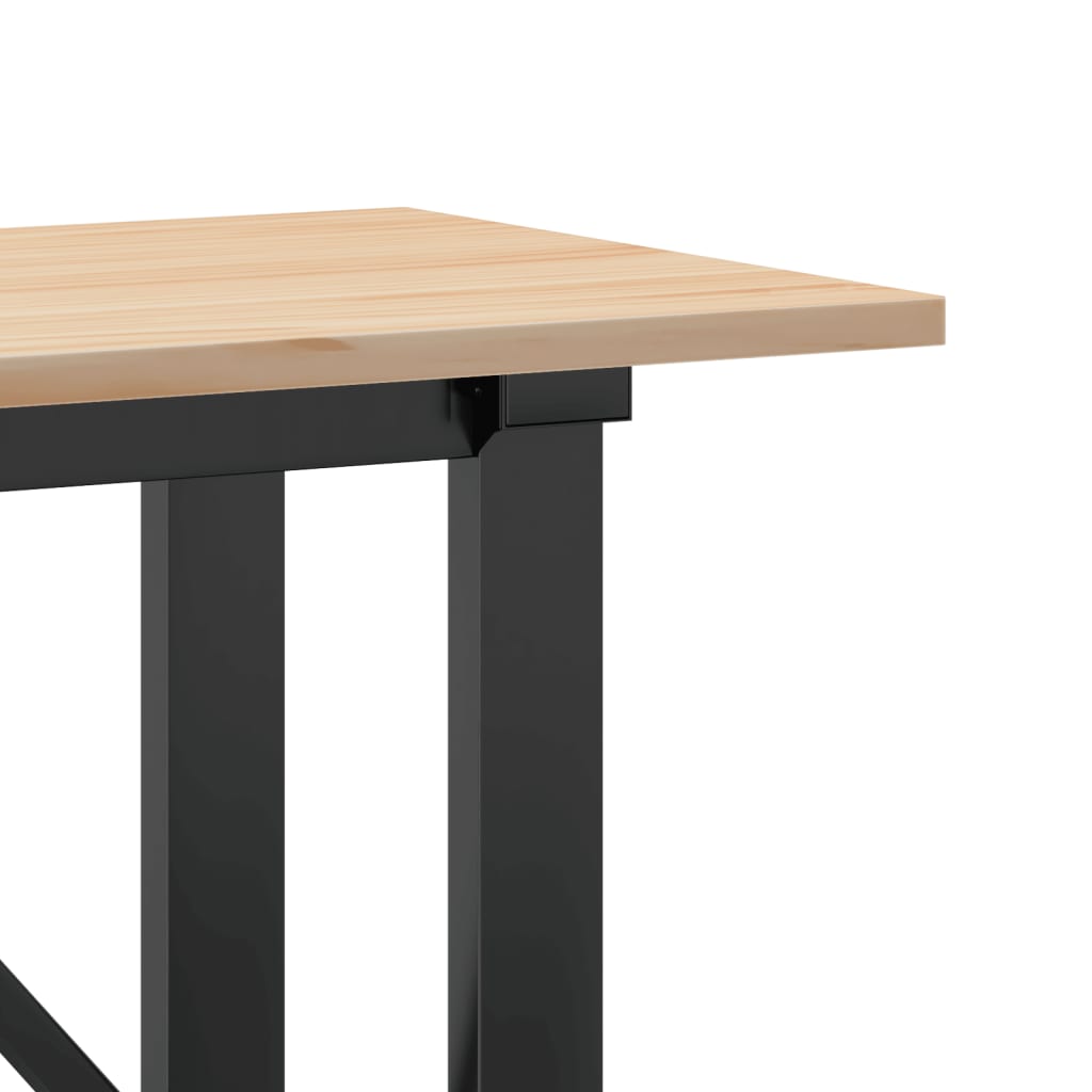 vidaXL Masă de cafea, cadru O, 160x40x45 cm, lemn masiv pin și Oţel vidaXL Masă de cafea, cadru O, 160x40x45 cm, lemn masiv pin și Oţel