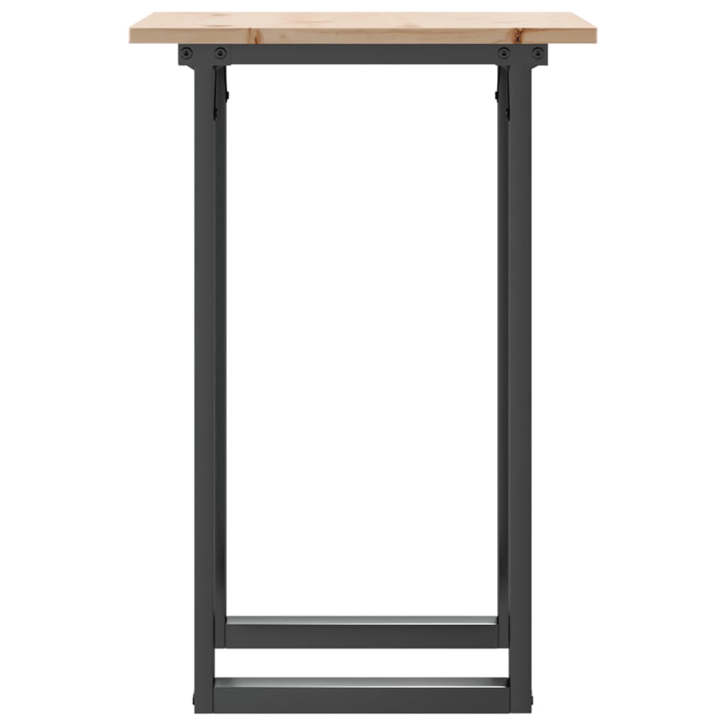 vidaXL Masă de bucătărie, cadru O, 50x50x75 cm lemn masiv pin și Oţel