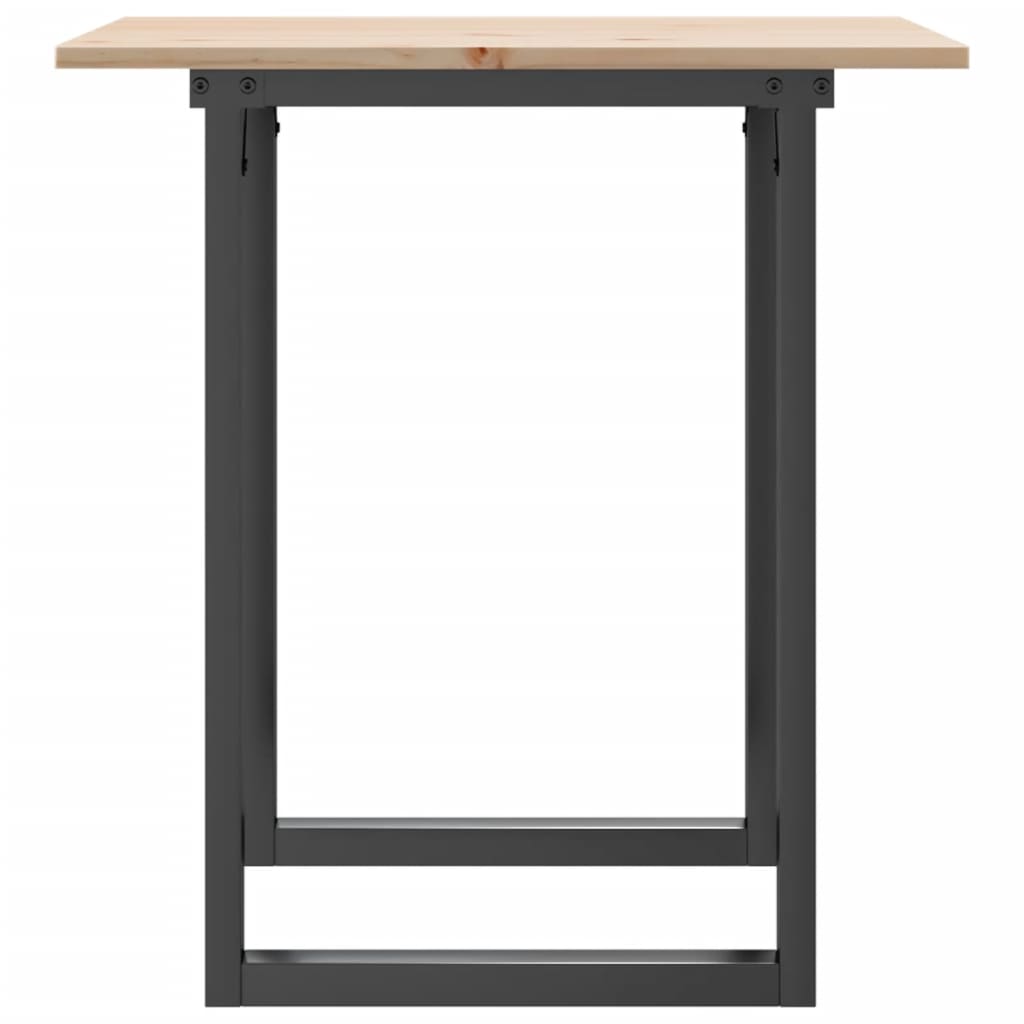 vidaXL Masă de bucătărie, cadru O, 60x60x75 cm lemn masiv pin și Oţel