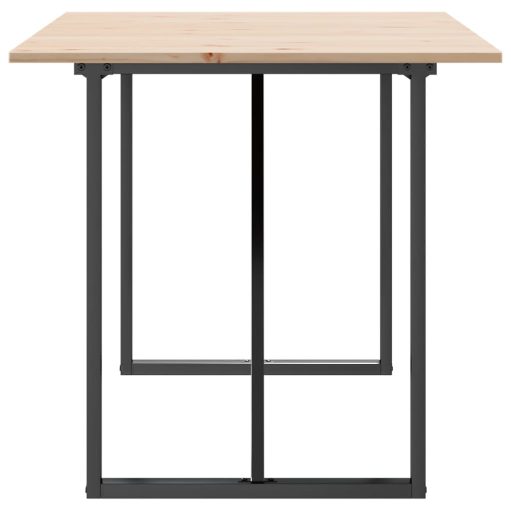vidaXL Masă de bucătărie, cadru O, 160x80x75cm lemn masiv pin și Oţel vidaXL Masă de bucătărie, cadru O, 160x80x75cm lemn masiv pin și Oţel