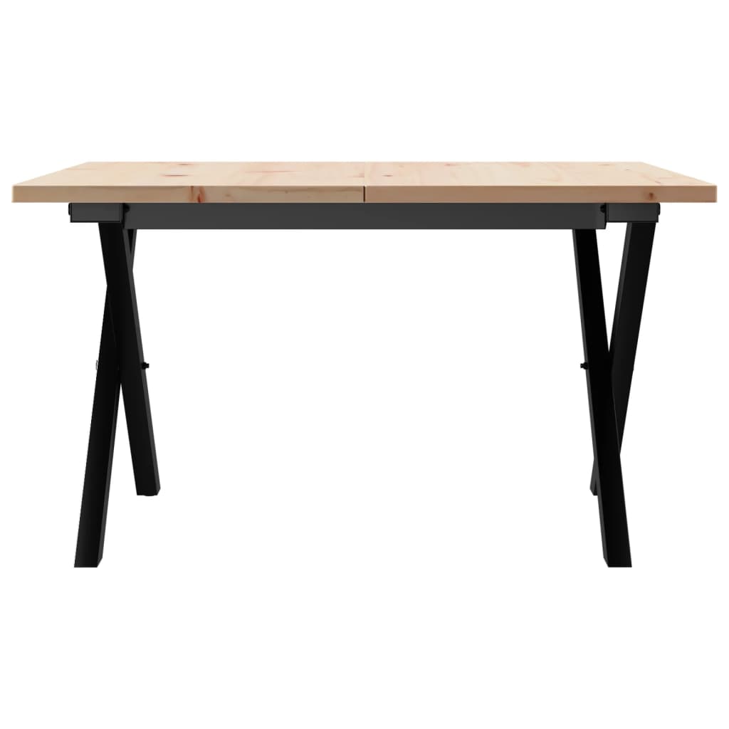 vidaXL Masă de cafea, cadru X, 60x60x40 cm, lemn masiv pin și Oţel vidaXL Masă de cafea, cadru X, 60x60x40 cm, lemn masiv pin și Oţel