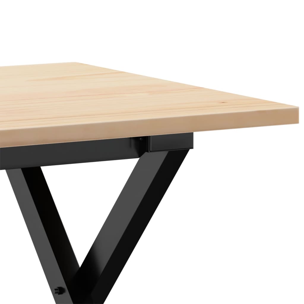 vidaXL Masă de cafea, cadru X, 80x50x40 cm, lemn masiv pin și Oţel